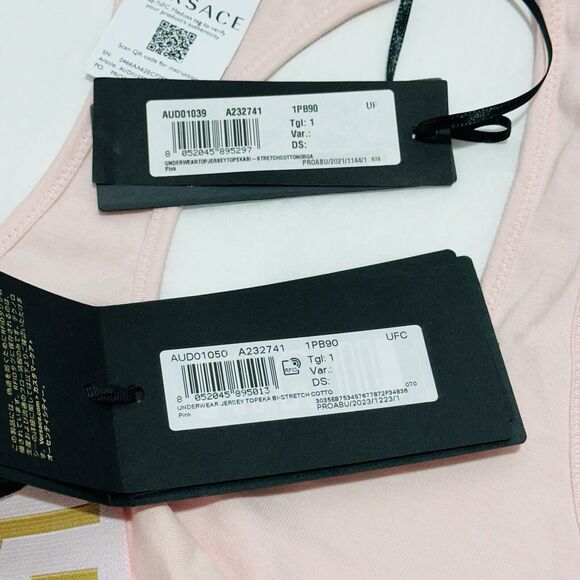 Versace Medusa Greca Border Racer Back Bralette and Panties Set Pink 1/ XS NWT - Picture 11 of 11